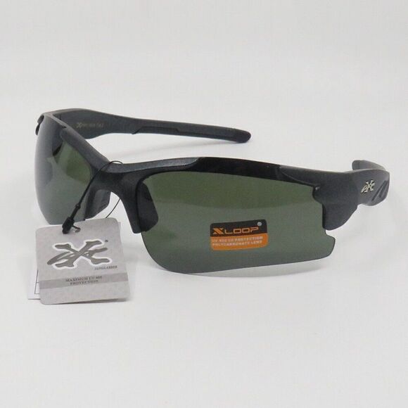 Xloop Dark Grey/Green Men's Sport Outdoor Sunglasses - Picture 1 of 7